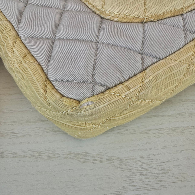 Chanel 2.55 East West Tricolor Fabric Flap Bag with Gold Chain