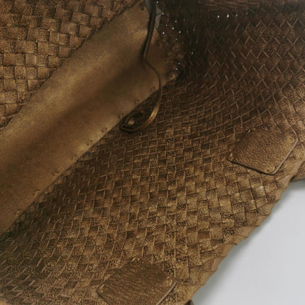 Bottega Veneta Cabat PM Intreccio Leather Tote Bag Gold 32cm