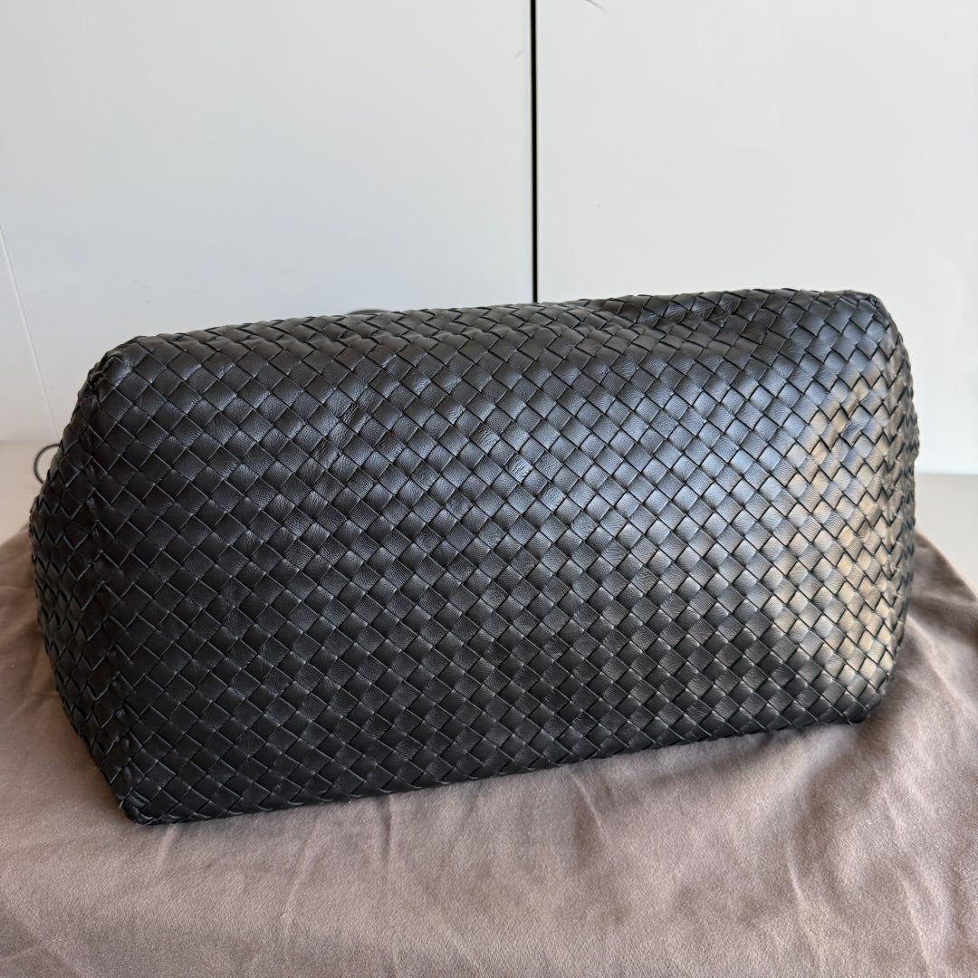 Bottega Veneta Cesta Shopper Tote Nappa Intrecciato Leather Black Large