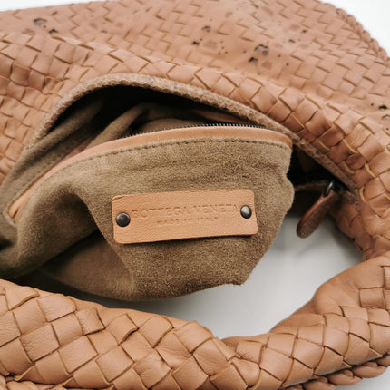Bottega Veneta Hobo Bag Leather Beige Small 40cm Butterfly Cutout