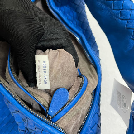 Bottega Veneta Veneta Hobo Medium Royal Blue Intrecciato Leather Bag 47cm
