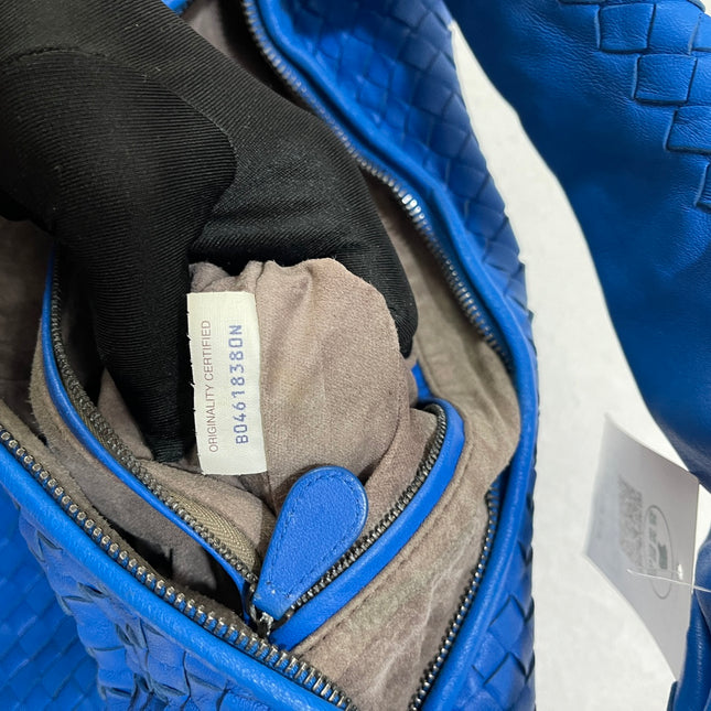 Bottega Veneta Veneta Hobo Medium Royal Blue Intrecciato Leather Bag 47cm