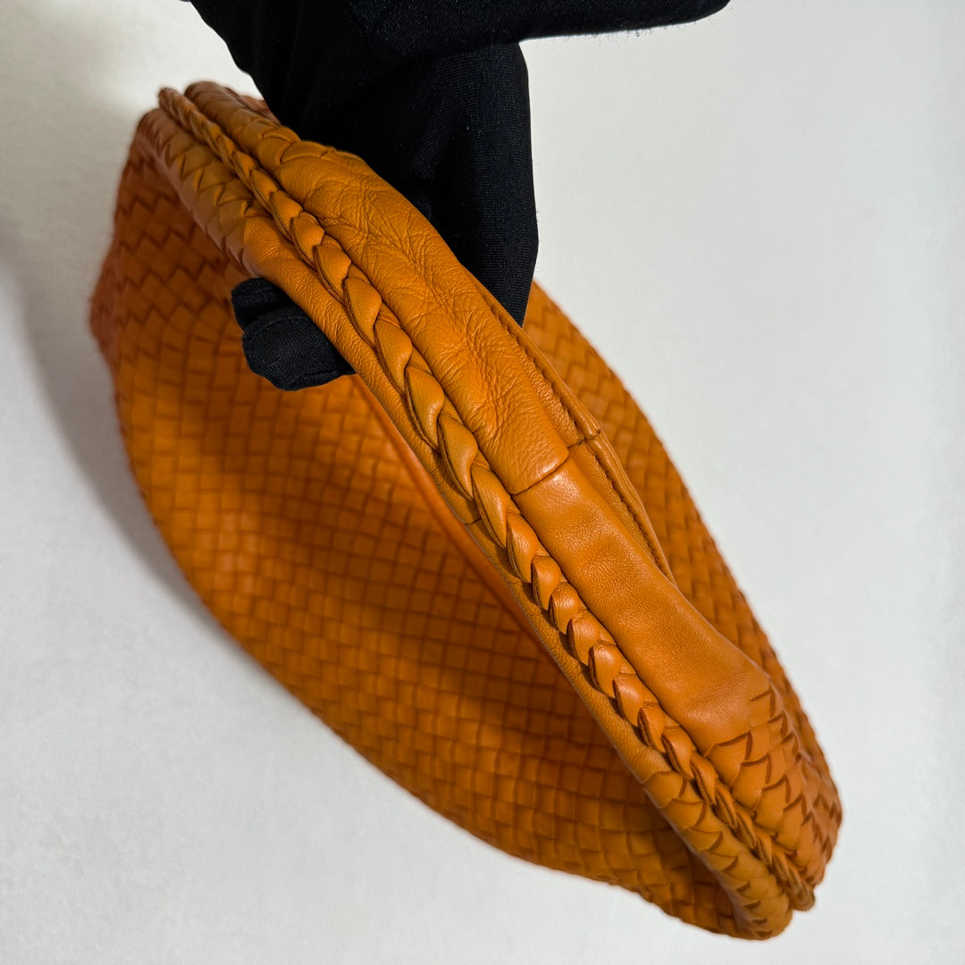 Bottega Veneta Veneta Hobo Medium Orange Intrecciato Leather Bag 47cm