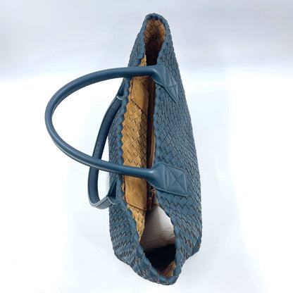 Bottega Veneta Cabat Tote Small/Medium Intreccio Blue Green Leather and Suede Lining 32cm