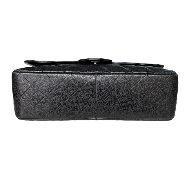 Sold Chanel Classic Flap Jumbo/Large Black Caviar Leather with Gold Hardware