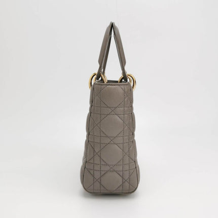Lady Dior ABCdior 2017 Grey Cannage Lambskin Leather Handbag