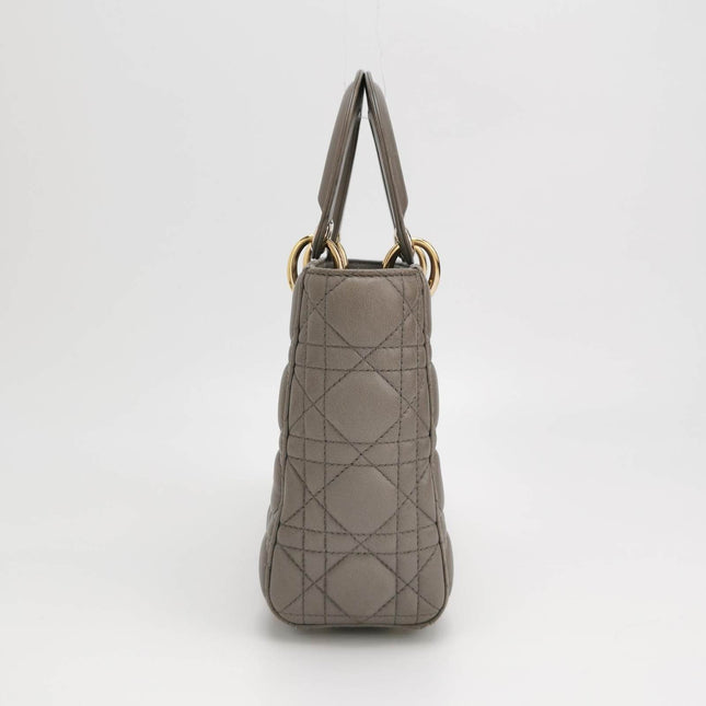 Lady Dior ABCdior 2017 Grey Cannage Lambskin Leather Handbag