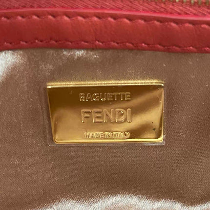 Fendi Baguette Medium Red Glitter Sequins Shoulder Bag