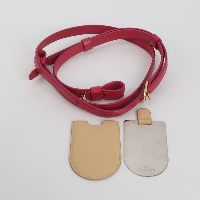 Delvaux Brilliant Mini Red Calfskin Leather Top Handle Crossbody Bag