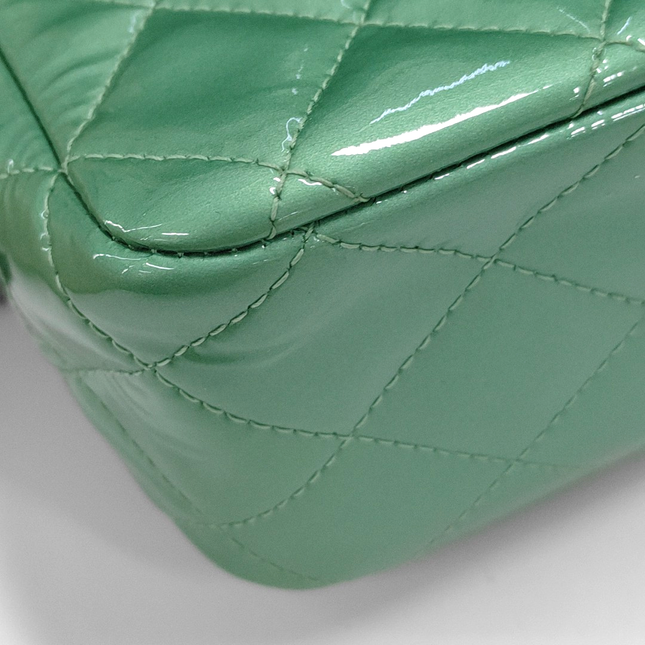 Sold Chanel Classic Flap Medium Mint Green Patent Leather 2012-2013