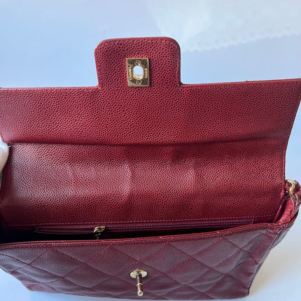 Chanel Vintage Burgundy Caviar Leather Shoulder Bag 24k Gold HW