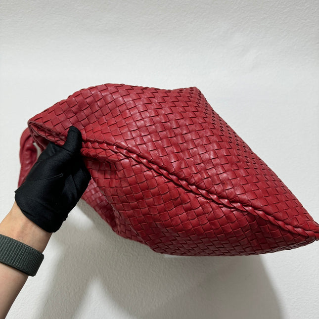 Sold Bottega Veneta Hobo Bag Large Burgundy Red Lambskin leather 52cm