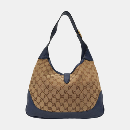 Gucci Jackie 1961 Soft Medium Navy Leather and Monogram
