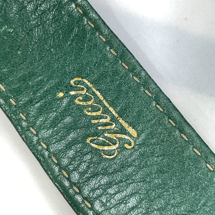 Gucci Jackie Vintage Leather Medium Handbag Green Gucci Monogram