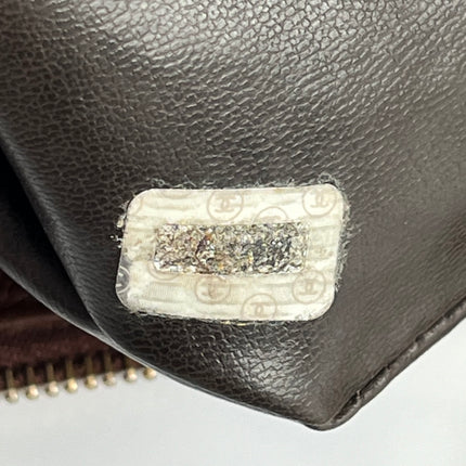 Chanel Vintage Front Pocket Tote Chocolate Brown Caviar Leather Double Gold Leather Chain