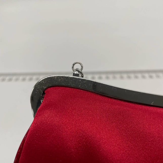 Sold Dior Saddle Vintage Classic Clutch Vintage Mini Red Silk Satin