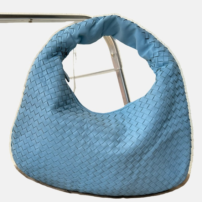 Sold Bottega Veneta Veneta Hobo Medium Baby Blue Intrecciato Leather Bag 43cm