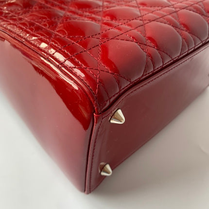 Sold Lady Dior Medium Bag Red Patent Leather