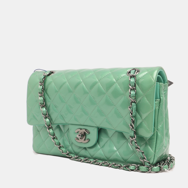 Sold Chanel Classic Flap Medium Mint Green Patent Leather 2012-2013