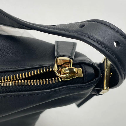 Prada Aimée Black Large Calfskin Leather Shoulder Bag