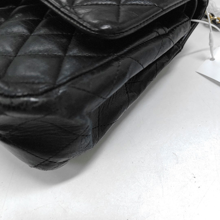 Chanel Timeless Classic Flap Medium Black Lambskin Leather Gold Hardware