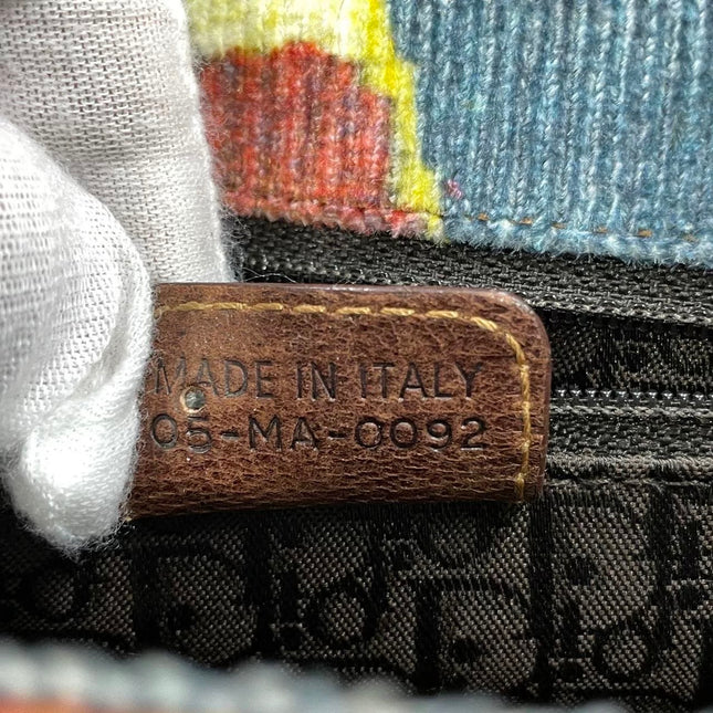 Dior Limited Edition Rare Columnbus Dior Strict Chic Brown Multicolor Velvet Bag