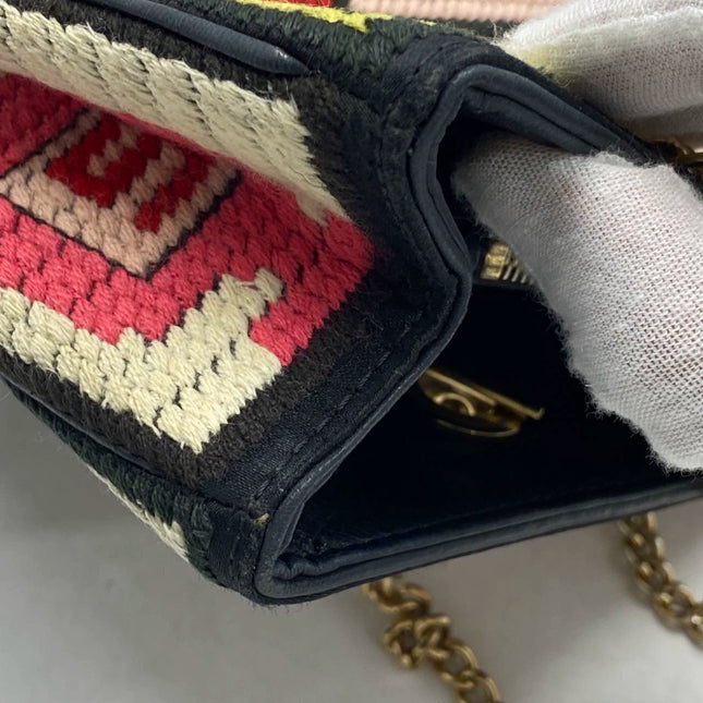 Rare Chanel Precious Symbols Needlepoint Shoulder Bag Shopper Tote