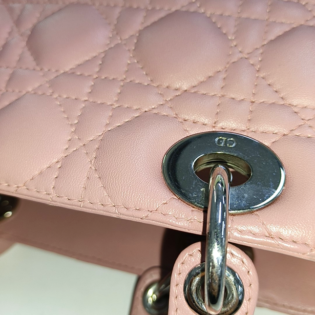 Lady Dior Medium Handbag Lipstick Pink Cannage Leather Gold Hardware