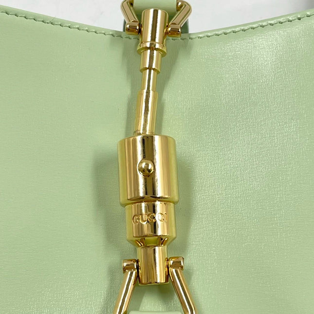 Gucci Jackie 1961 Light Green Leather Bag Small with Adjustable Strap