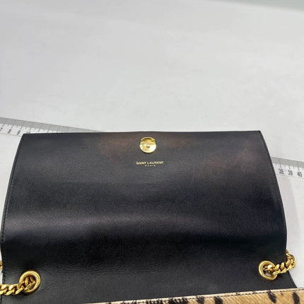 YSL Saint Laurent Kate Small Pony-style Calfskin Leather Leopard Print Tassle Crossbody Bag