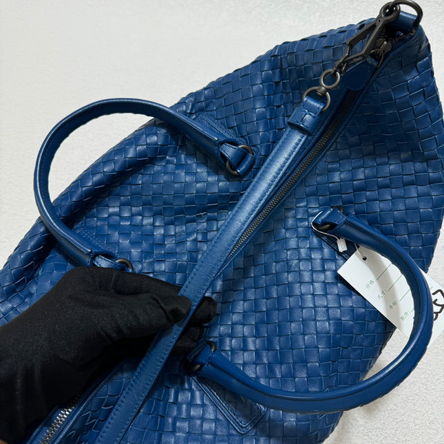 Bottega Veneta Maxi Convertible Tote Bag Hobo Navy Leather Two-way Carry 50cm