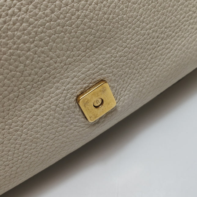 Fendi Baguette Selleria Medium Off White Cream Calfskin Leather Crossbody Bag Medium