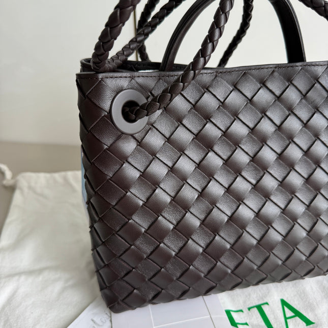 Bottega Veneta Small Andiamo Fondant Dark Chocolate Brown Intrecciato Handbag