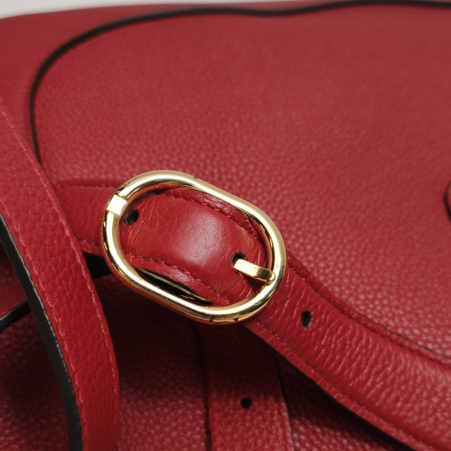 Gucci Jackie 1961 Medium Red Graind Leather Gold Hardware