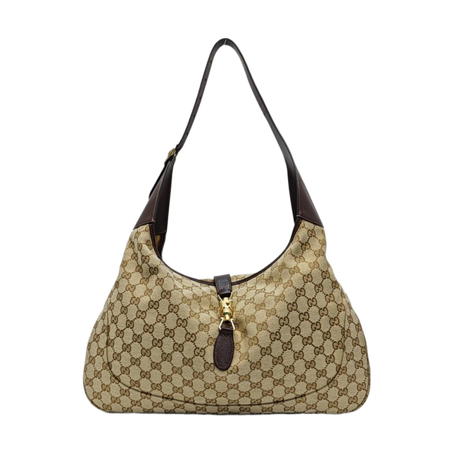 Sac porté épaule large Gucci Jackie 1961 camel avec bandoulière