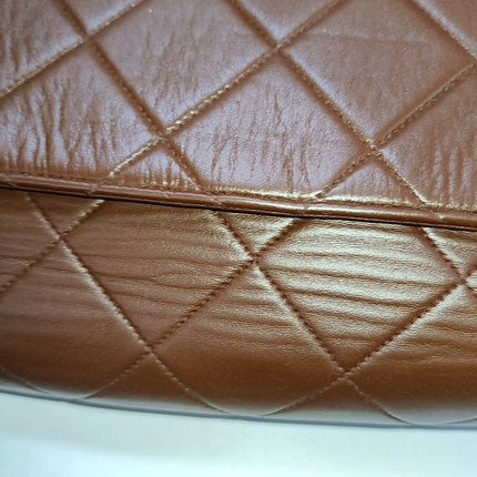 Chanel Vintage Quilted Flap Crossbody Messenger Bag Deep Burgundy Brown