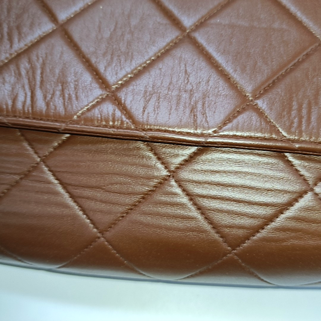 Chanel Vintage Quilted Flap Crossbody Messenger Bag Deep Burgundy Brown