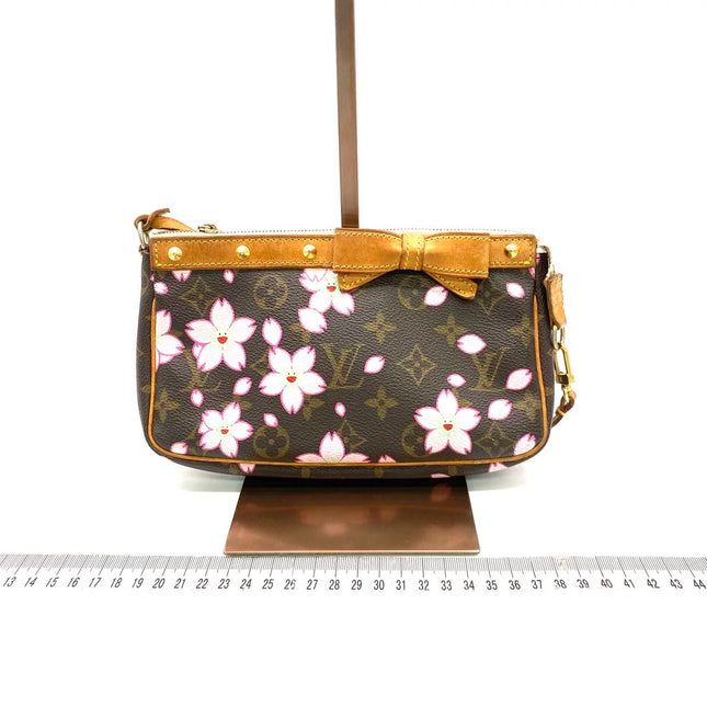 Louis Vuitton x Takashi Murakami Cherry Blossom Pochette Accessoire Brown Monogram-Luxbags