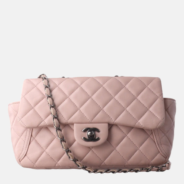 Sold Chanel Classic Flap 2014-2015 Pink Lambskin Leather Medium Shoulder Bag