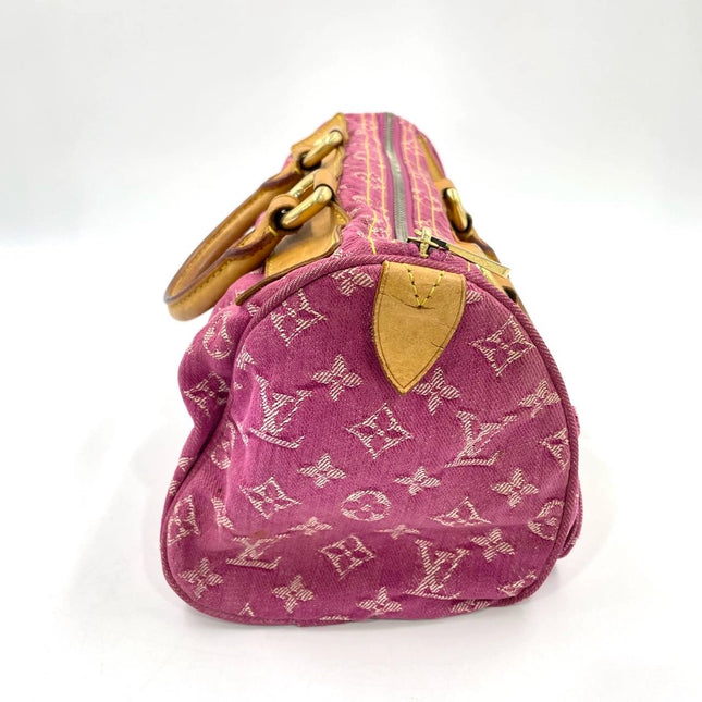 Louis Vuitton Denim Neo Speedy Boston Bag Pink