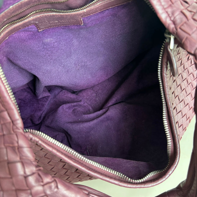 Sold Bottega Veneta Belly Hobo Intrecciato Burgundy Large 50cm