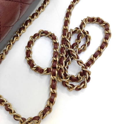 Chanel Rock The Corner Mini Flap Bag Burgundy Calfskin Leather Gold Hardware Corners 2017-18