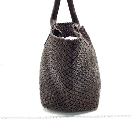 Bottega Veneta Cabat Tote Intreccio Leather Chocolate Brown 42cm