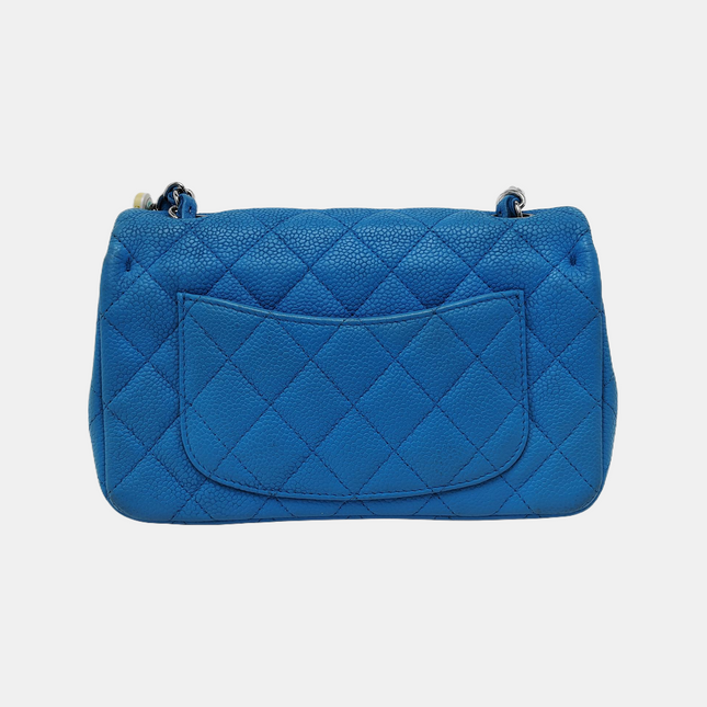 Chanel Classic Flap Rectangular Mini Blue Caviar Leather