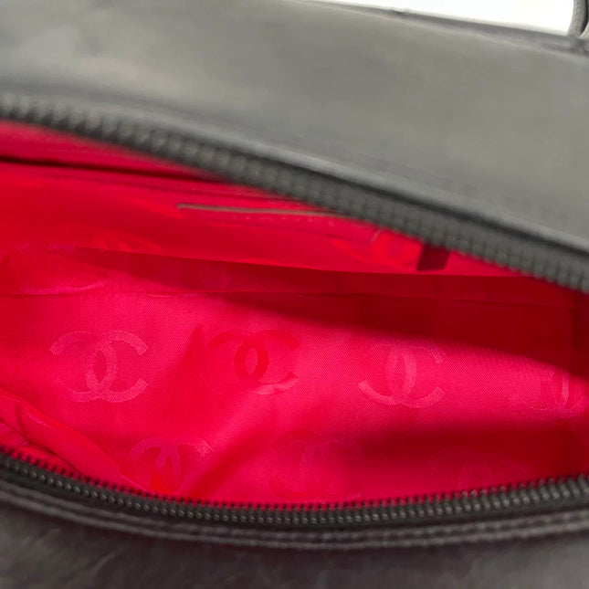 Chanel Cambon Multi-pocket Ligne Reporter Bag Medium Black Calfskin Leather