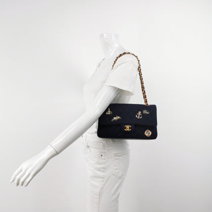 Chanel Medium Classic Double Flap Bag Métiers d'Art Paris-Hamburg 2018 Wool Nautical Charms