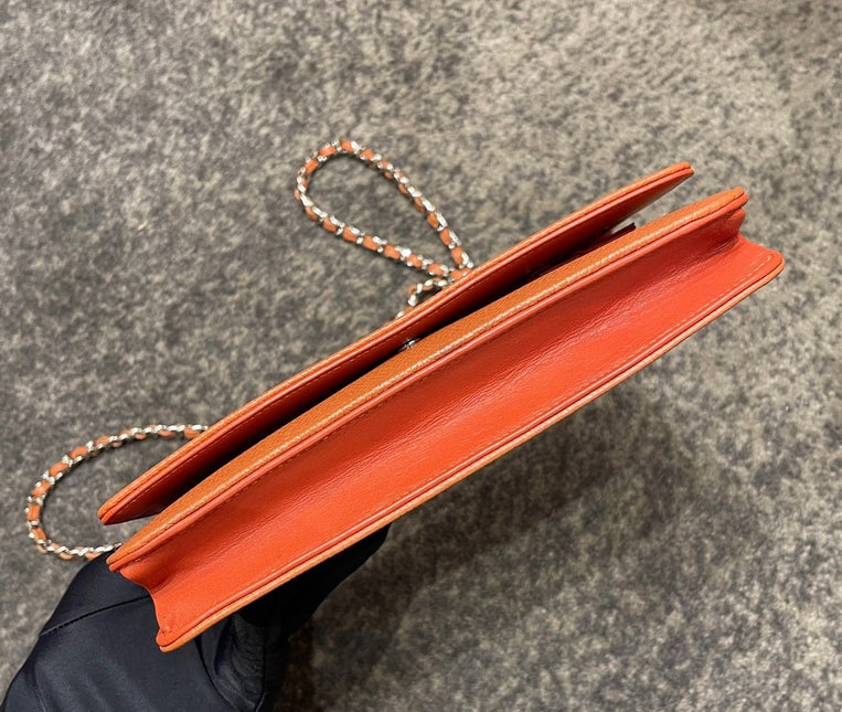 Sold Chanel Wallet on Chain WOC Double CC Orange Caviar Leather