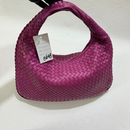 Sold Bottega Veneta Veneta Hobo Medium Deep Fuchsia Pink Intrecciato Leather Bag 40cm