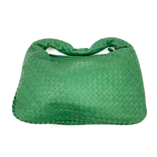 Bottega Veneta Veneta Hobo Dark Green Lambskin Leather 40cm-Luxbags