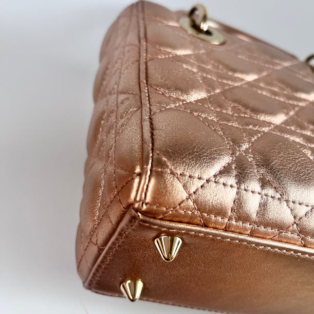 Lady Dior ABCdior Small Pink Irediscent and Metallic Cannage Lambskin Handbag